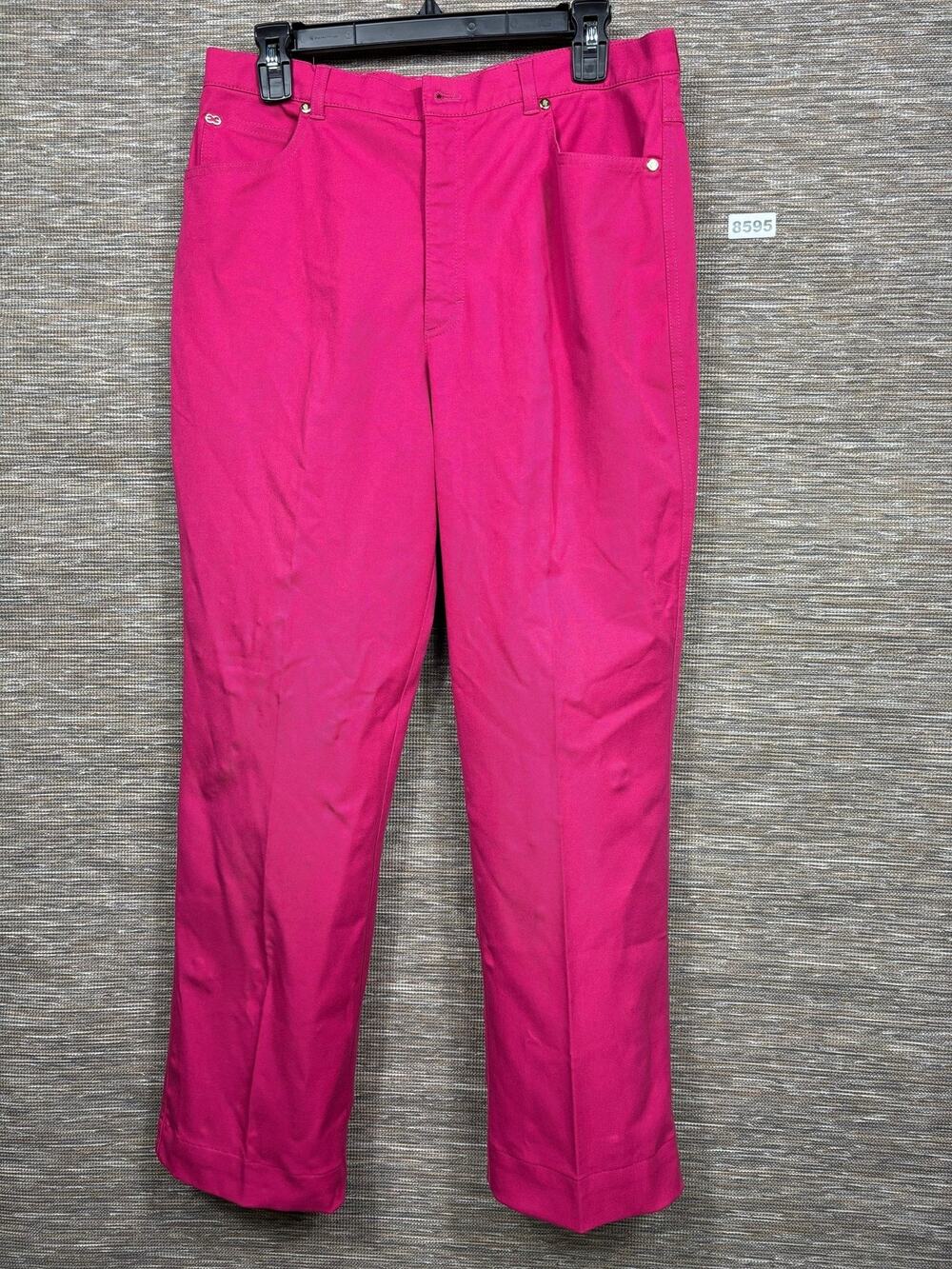 Escada Jeans Womens Size 42 Pink Fuchsia Stretch Mid Rise Straight Denim 34x31